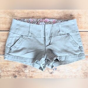 Kismet Khaki Stretch Chino Shorts Paisley Lined Size 8